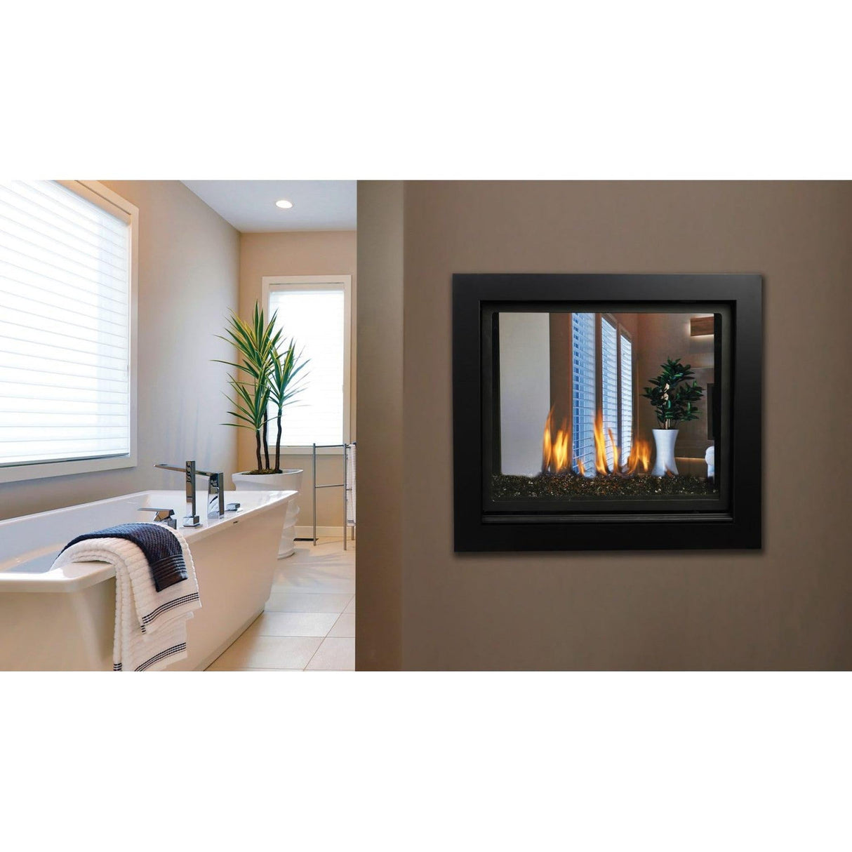 Kingsman MCVST42H 43" Zero Clearance Direct Vent See-Through Gas Fireplace