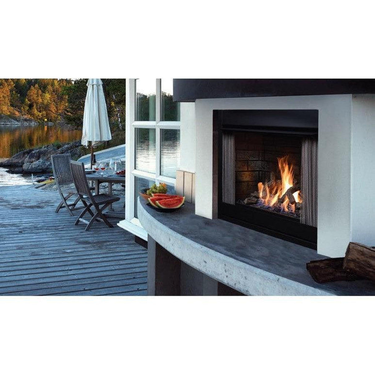 Kingsman OFP42 42" Intermittent Pilot Natural Gas Zero Clearance Outdoor Fireplace