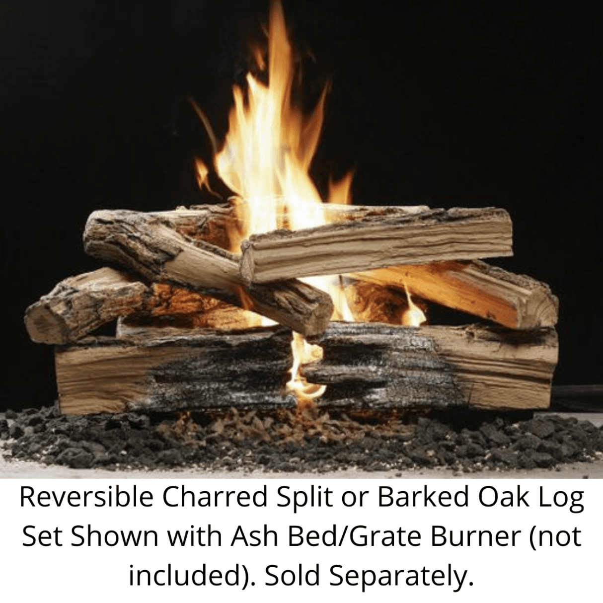 Kingsman VLOG24 24" Reversible Charred Split or Barked Oak Log Set