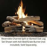 Kingsman VLOG24 24" Reversible Charred Split or Barked Oak Log Set