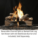 Kingsman VLOG24 24" Reversible Charred Split or Barked Oak Log Set