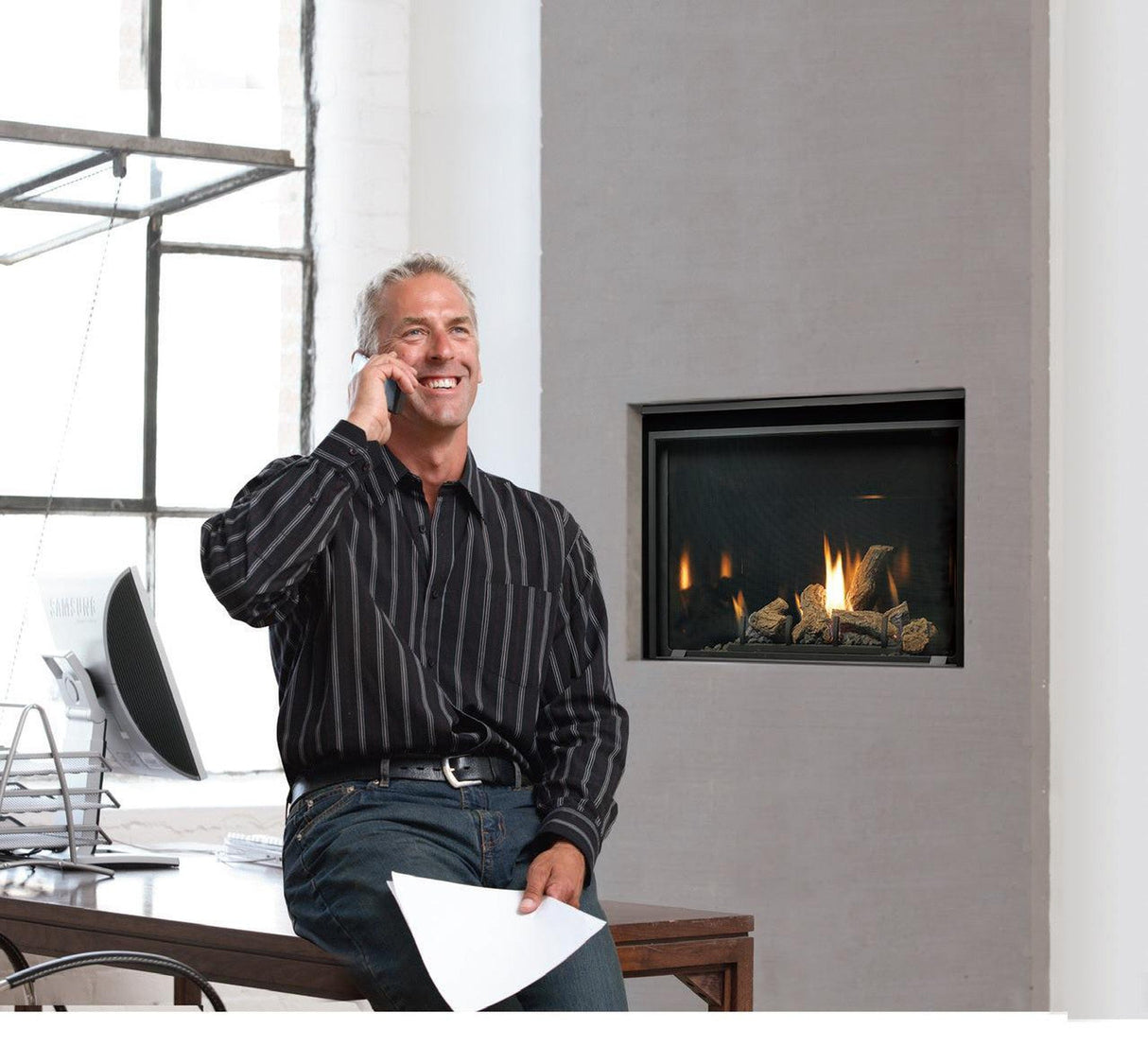 Kingsman ZCV3622 36" Zero Clearance Millivolt Control, Propane Gas Direct Vent Fireplace