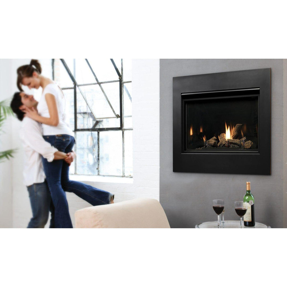 Kingsman ZCV3622 36" Millivolt Natural Gas Zero Clearance Direct Vent Fireplace