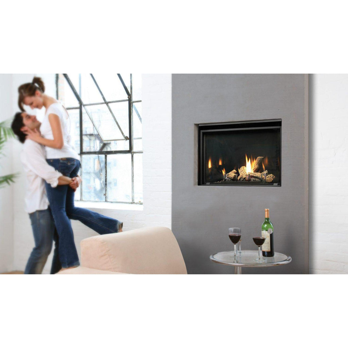 Kingsman ZCV3622 36" Millivolt Natural Gas Zero Clearance Direct Vent Fireplace