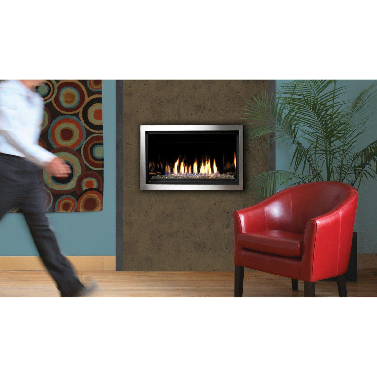 Kingsman ZCVRB3622 36" Millivolt Natural Gas Zero Clearance Direct Vent Linear Fireplace