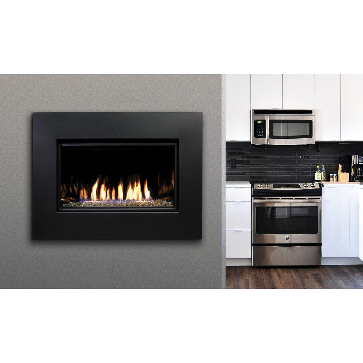 Kingsman ZCVRB3622 36" Millivolt Natural Gas Zero Clearance Direct Vent Linear Fireplace