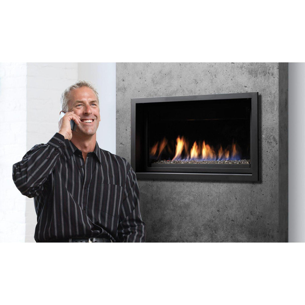 Kingsman ZCVRB3622 36" Millivolt Natural Gas Zero Clearance Direct Vent Linear Fireplace