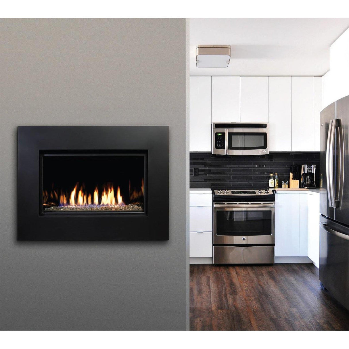 Kingsman ZCVRB3622 36" Millivolt Natural Gas Zero Clearance Direct Vent Linear Fireplace