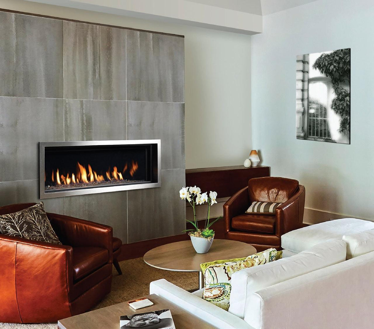 Kingsman ZCVRB47 47" Zero Clearance Intermittent Pilot Control Propane Direct Vent Linear Fireplace