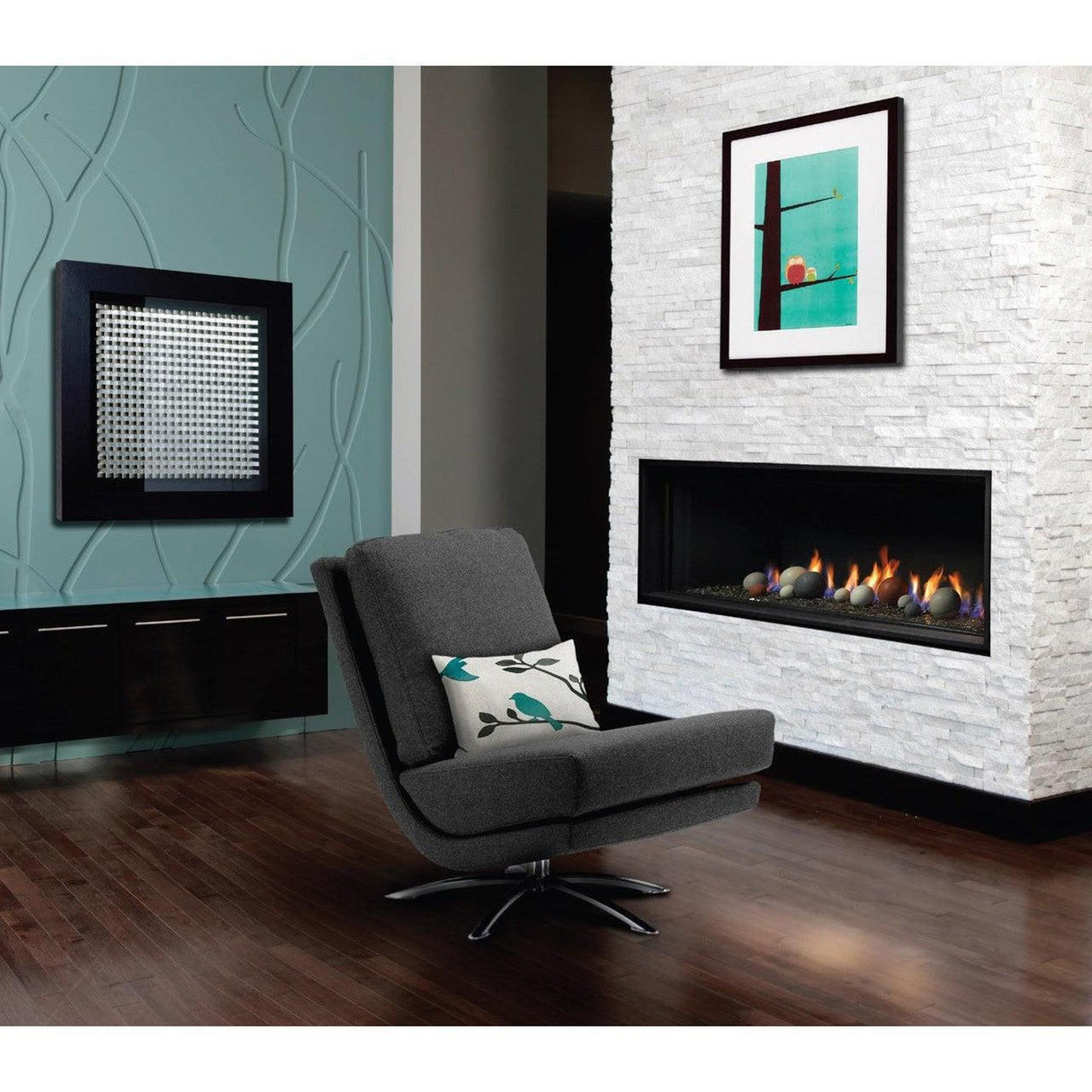 Kingsman ZCVRB60 60" Millivolt Natural Gas Zero Clearance Direct Vent Linear Fireplace
