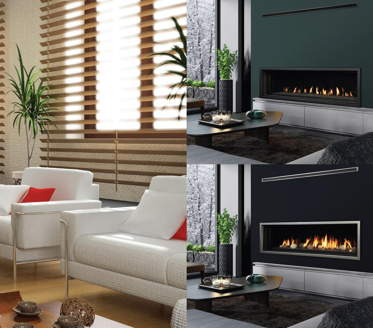 Kingsman ZCVRB72 72" Zero Clearance Propane Direct Vent Linear Fireplace