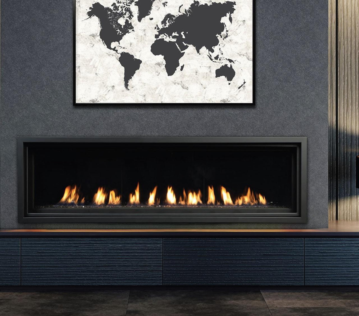 Kingsman ZCVRB72 72" Zero Clearance Propane Direct Vent Linear Fireplace