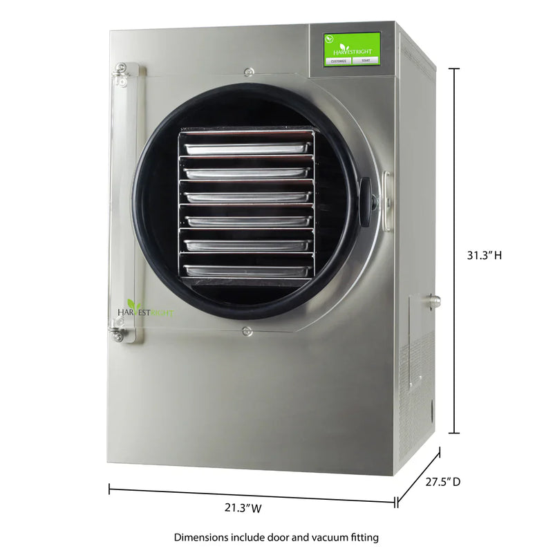 Harvest Right Large Home Pro Freeze Dryer with Oil Free Vacuum Pump, 6 Trays and Mylar Starter Kit in Stainless Steel