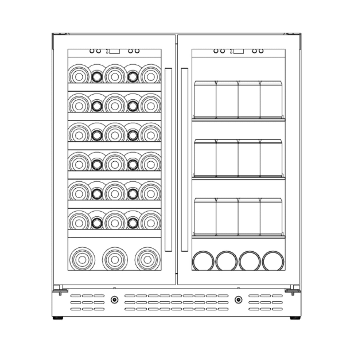 KingsBottle 30-inch Combination Beer and Wine Cooler with Low-E Glass Door