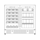 KingsBottle 36-inch Beer and Wine Cooler Combination with Low-E Glass Door