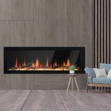 Litedeer Homes Gloria II 48" Smart Wall Mounted Electric Fireplace with App Driftwood Log & River Rock ZEF48XS