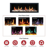 Litedeer Homes Gloria II 48" Smart Wall Mounted Electric Fireplace with App Driftwood Log & River Rock ZEF48XS
