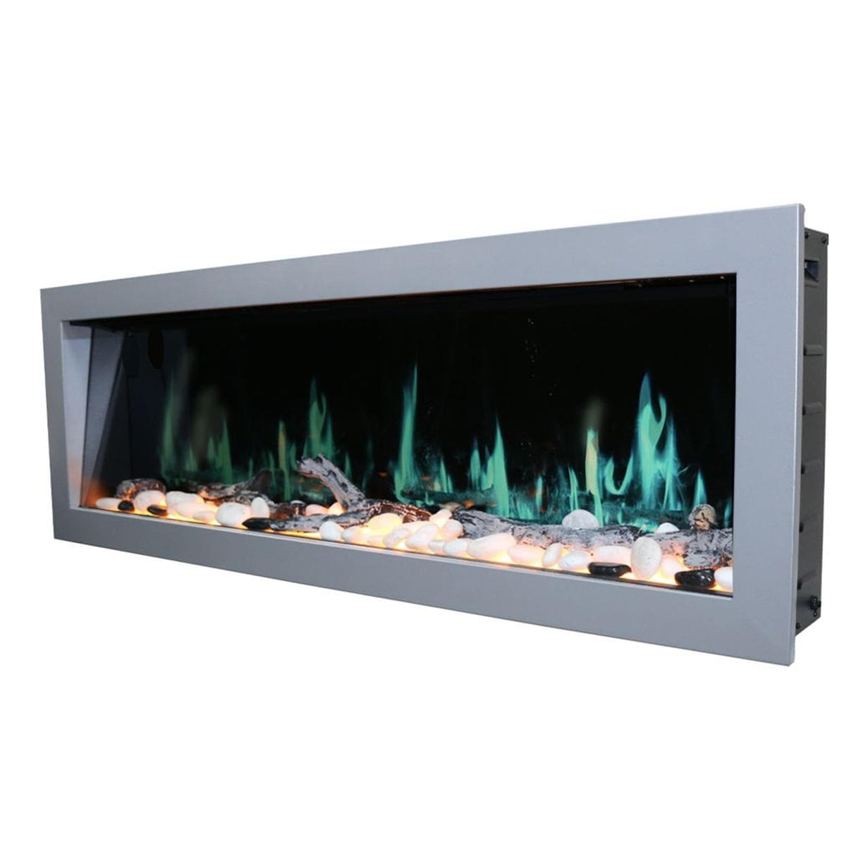 Litedeer Homes Gloria II 58" Smart Electric Fireplace with App Driftwood Log & River Rock ZEF58VS