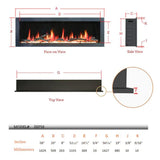 Litedeer Homes Gloria II 58" Smart Electric Fireplace with App Driftwood Log & River Rock ZEF58VS