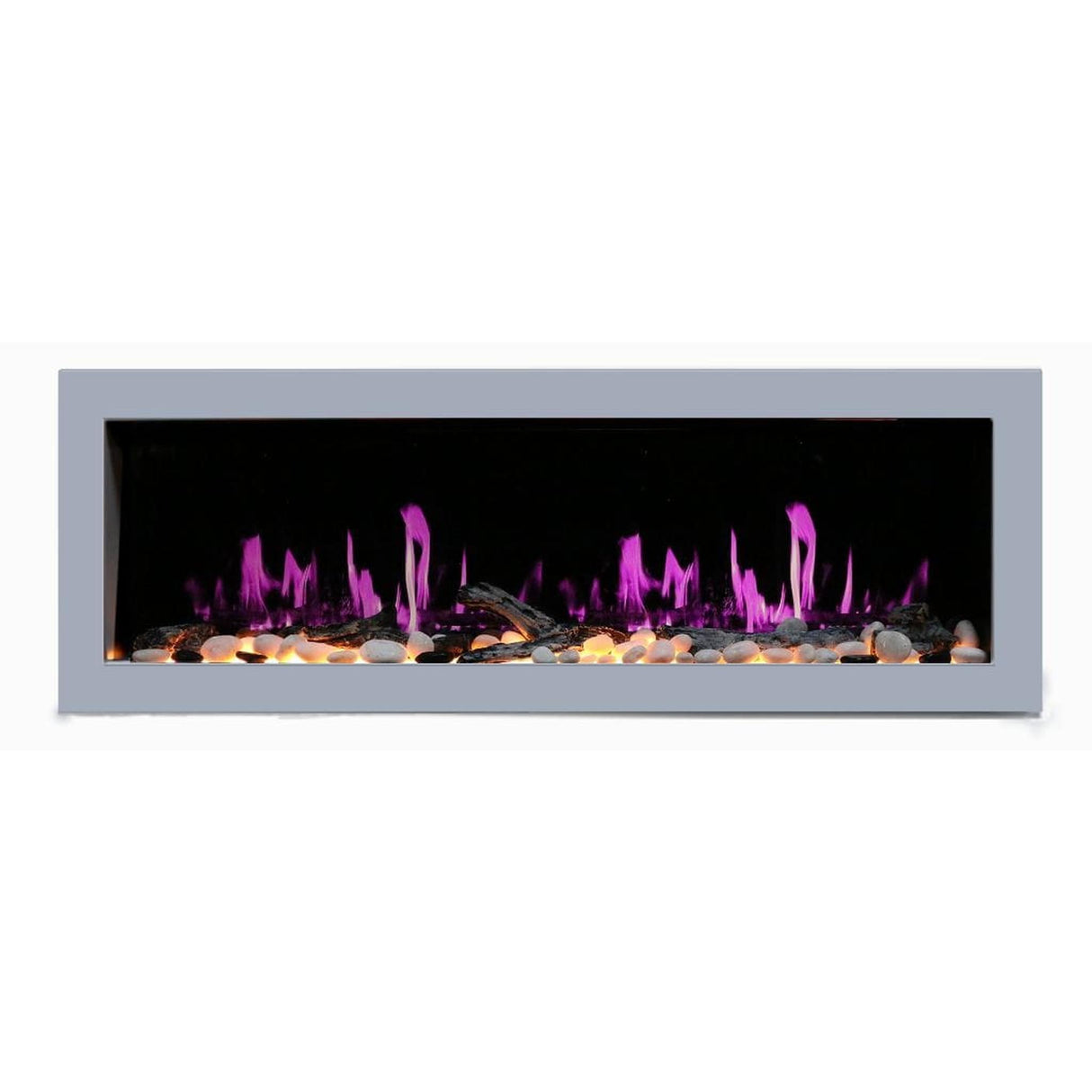 Litedeer Homes Gloria II 58" Smart Electric Fireplace with App Driftwood Log & River Rock ZEF58VS