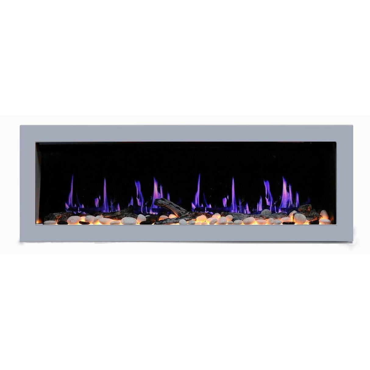 Litedeer Homes Gloria II 58" Smart Electric Fireplace with App Driftwood Log & River Rock ZEF58VS