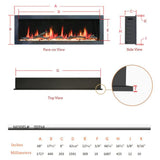 Litedeer Homes Gloria II 68" Smart Electric Fireplace with App Driftwood Log & River Rock ZEF68XS