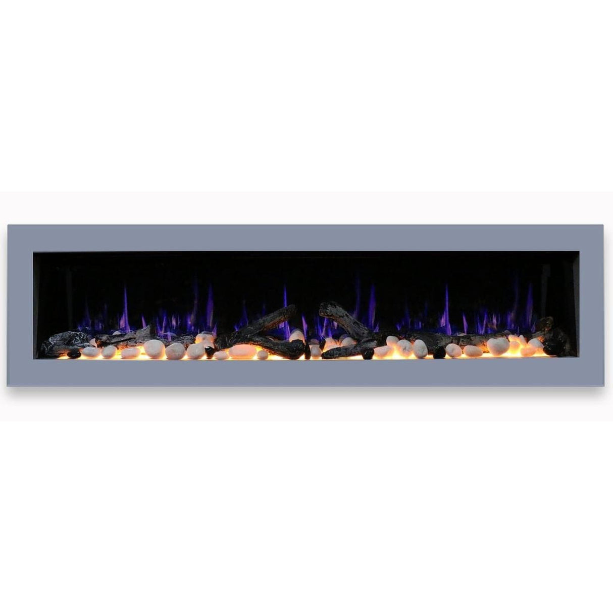 Litedeer Homes Gloria II 68" Smart Electric Fireplace with App Driftwood Log & River Rock ZEF68XS