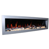 Litedeer Homes Gloria II 68" Smart Electric Fireplace with App Driftwood Log & River Rock ZEF68XS