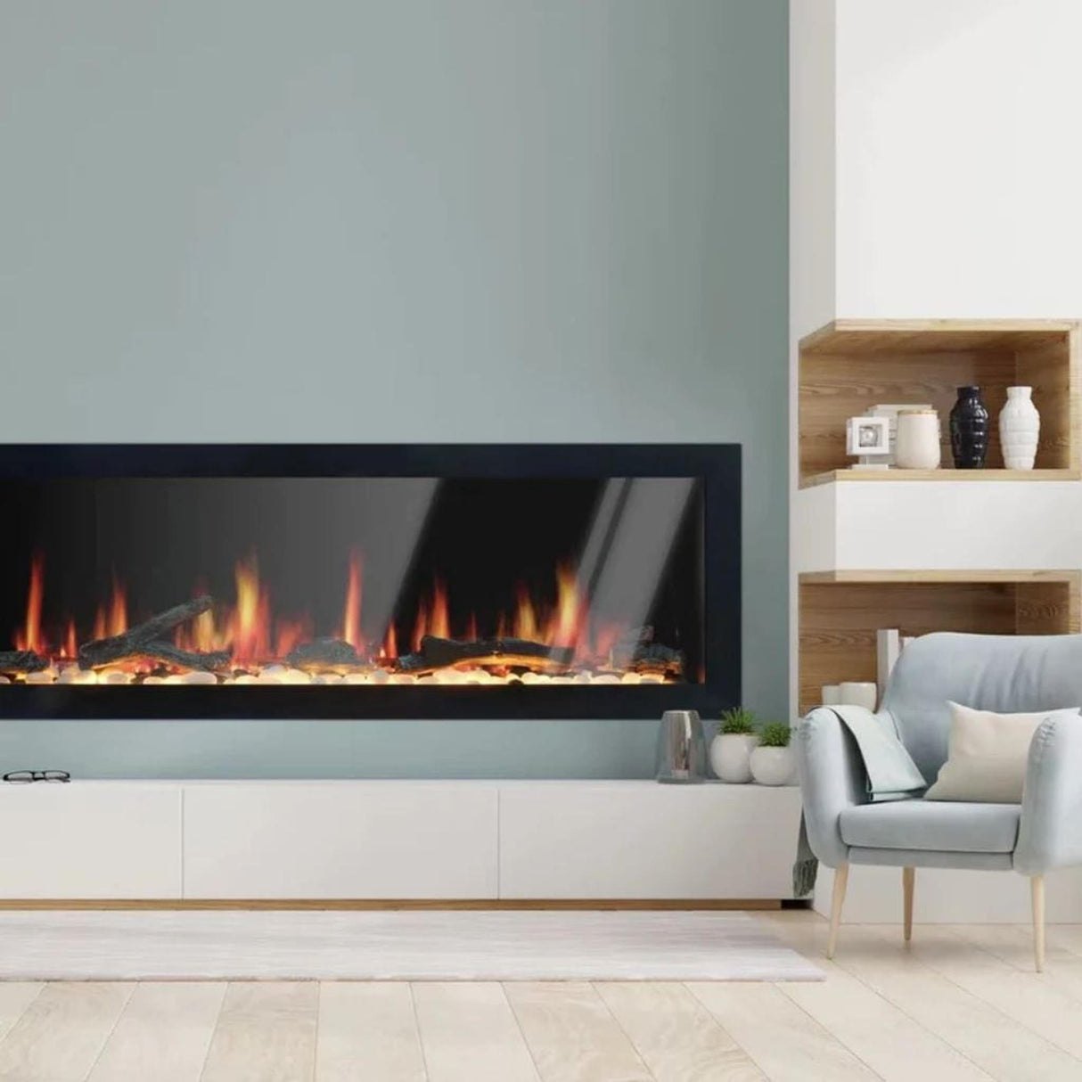 Litedeer Homes Gloria II 78" Smart Wall-Mounted Smart Electric Fireplace ZEF78VS