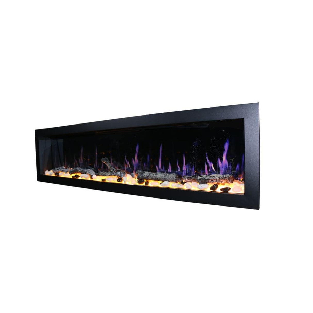 Litedeer Homes 78" Latitude II Push-In Contemporary Smart Linear Vent-Free Built-In Electric Fireplace ZEF78V