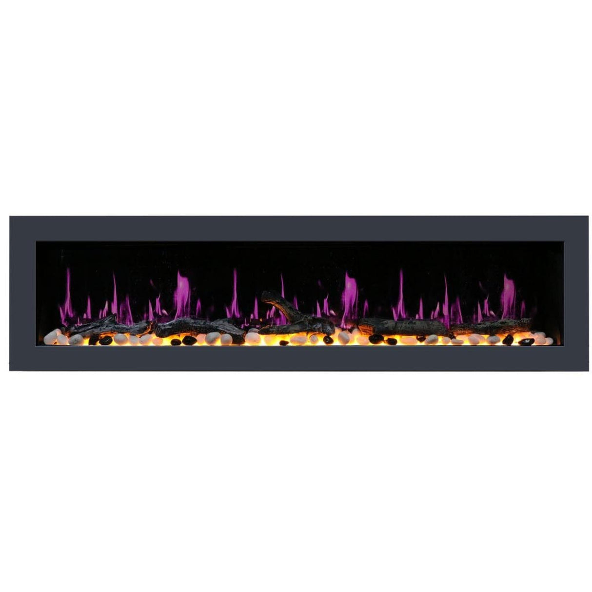Litedeer Homes 78" Latitude II Push-In Contemporary Smart Linear Vent-Free Built-In Electric Fireplace ZEF78V