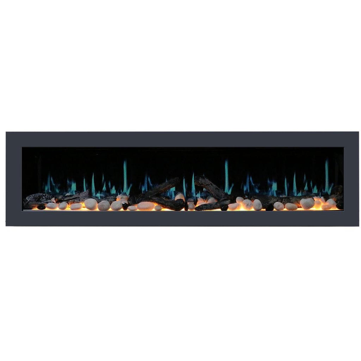 Litedeer Homes 78" Latitude II Push-In Contemporary Smart Linear Vent-Free Built-In Electric Fireplace ZEF78V