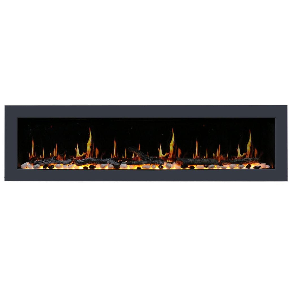 Litedeer Homes 78" Latitude II Push-In Contemporary Smart Linear Vent-Free Built-In Electric Fireplace ZEF78V
