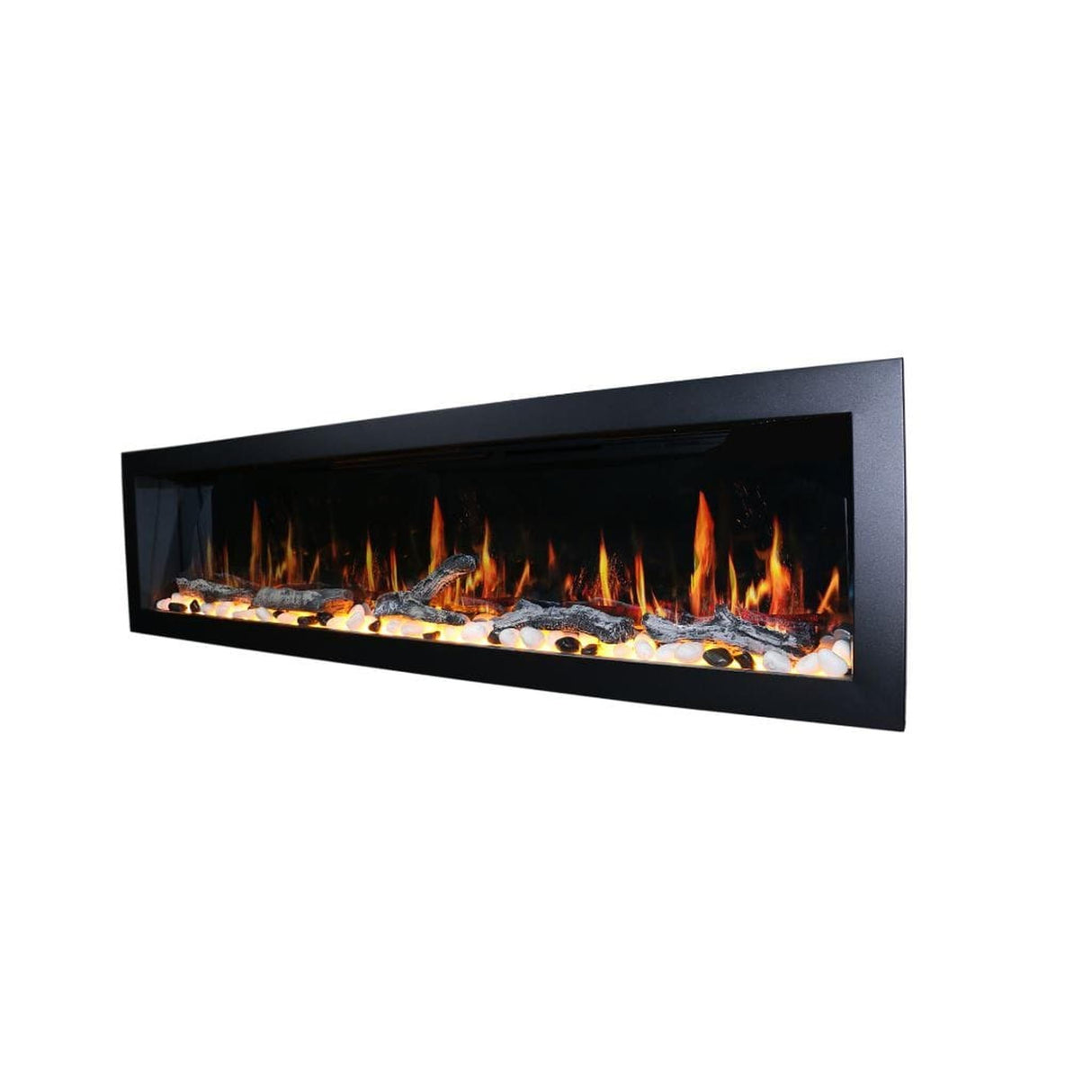 Litedeer Homes 78" Latitude II Push-In Contemporary Smart Linear Vent-Free Built-In Electric Fireplace ZEF78V