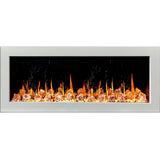 Litedeer Homes Gloria II 48" White Seamless Push-in Wall Mount Electric Fireplace With Crushed Ice Rocks ZEF48XCW