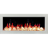 Litedeer Homes Gloria II 48" White Seamless Push-in Wall Mount Electric Fireplace With Crushed Ice Rocks ZEF48XCW