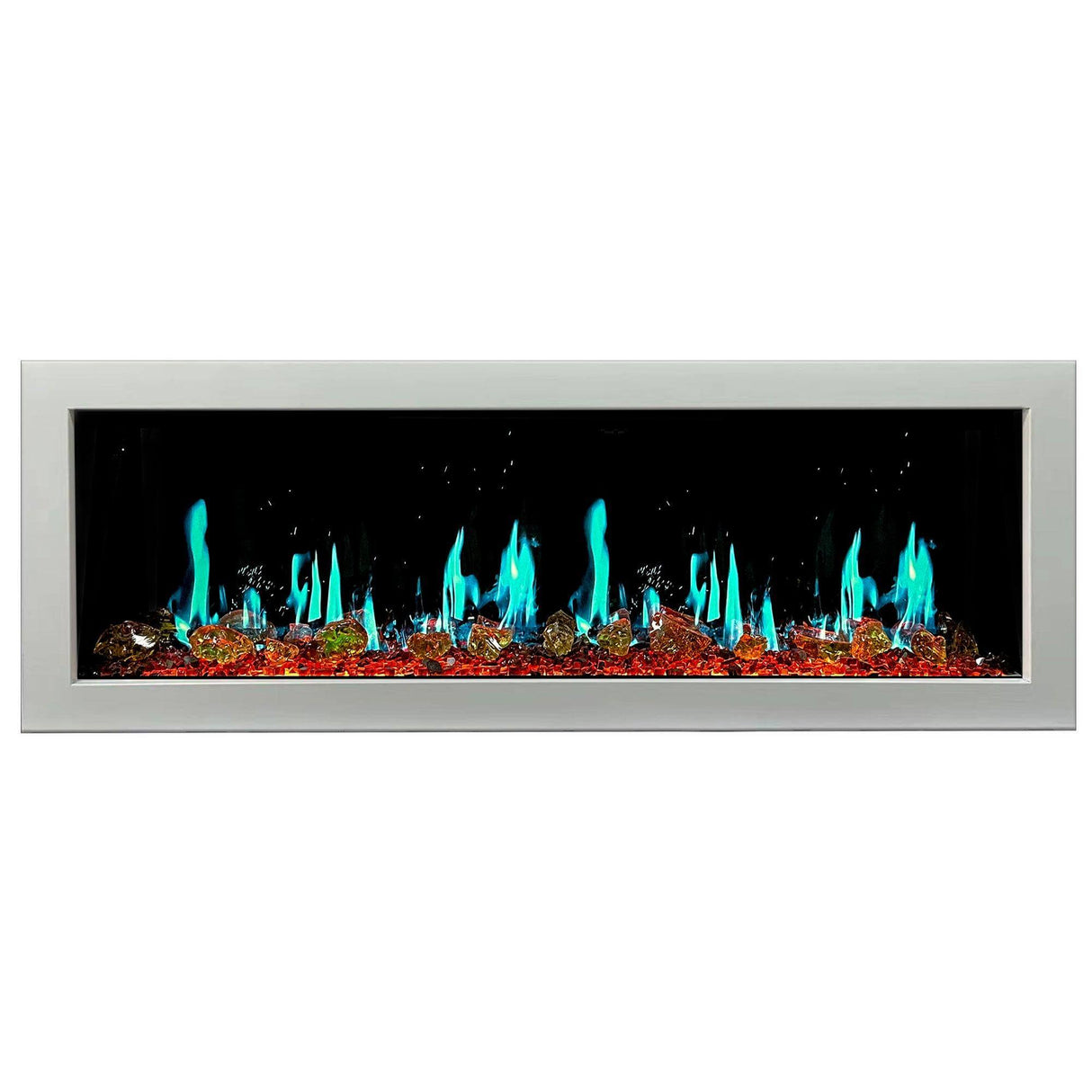 Litedeer Homes Gloria II 48" Smart Wall Mounted Electric Fireplace with App 5 Unique Flame ZEF48XAW