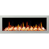 Litedeer Homes Gloria II 58" White Seamless Push-in Wall Mount Electric Fireplace With Crushed Ice Rocks ZEF58VCW