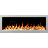 Litedeer Homes Gloria II 58" White Seamless Push-in Wall Mount Electric Fireplace With Crushed Ice Rocks ZEF58VCW