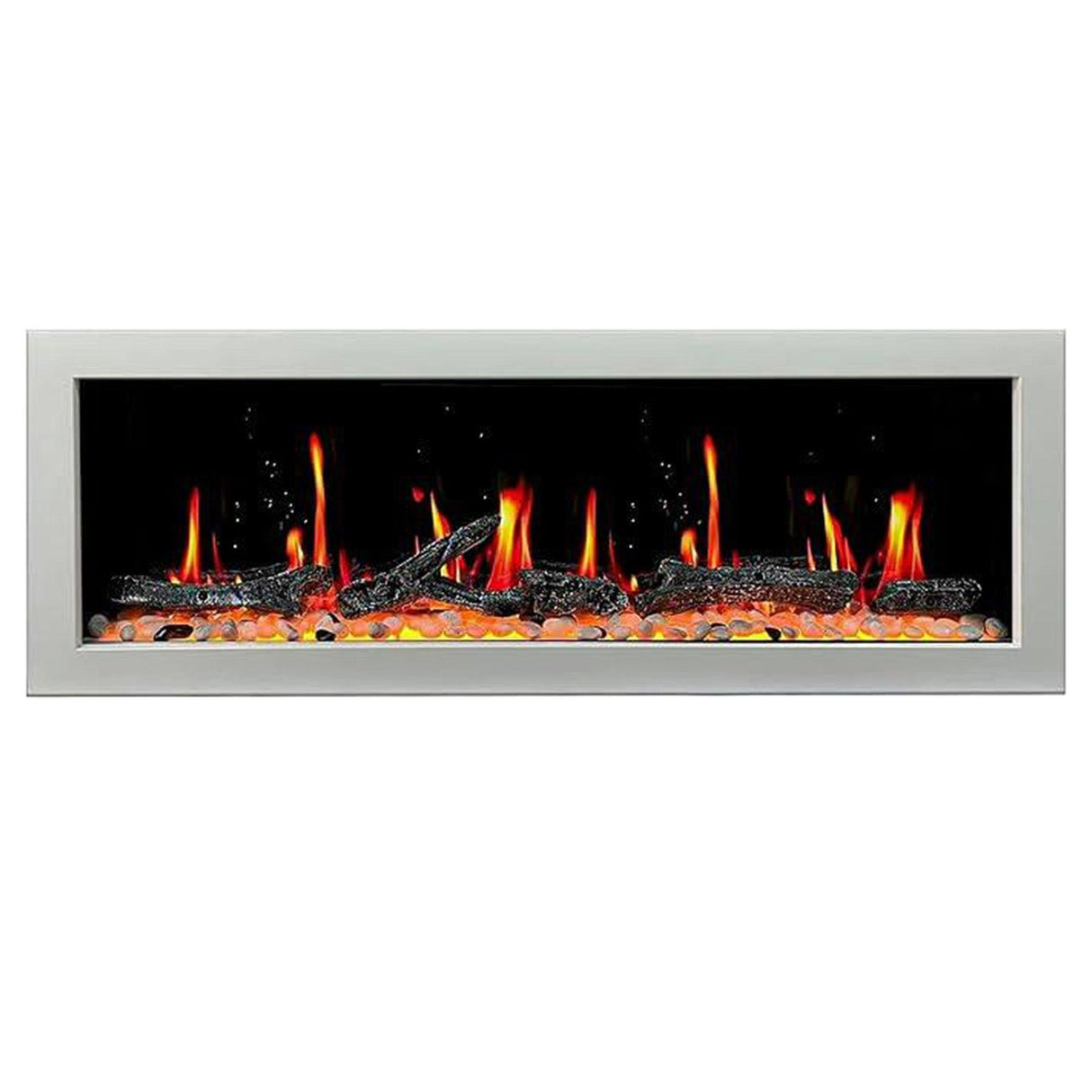 Litedeer Homes Gloria II 58" White Smart App Control Multi Flame Wall Mount Electric Fireplace ZEF58VW