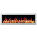 Litedeer Homes Gloria II 68" White Seamless Push-in Wall Mount Electric Fireplace With Crushed Ice Rocks ZEF68XCW