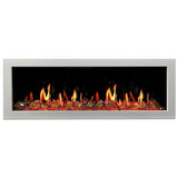 Litedeer Homes Gloria II 68" White Smart App Multi Flame Wall Mount Electric Fireplace With Reflective Amber Glass ZEF68XAW