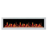 Litedeer Homes Gloria II 78" White Seamless Push-in Wall Mount Electric Fireplace With Crushed Ice Rocks ZEF78VCW