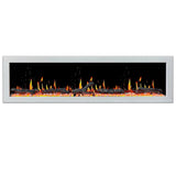 Litedeer Homes Gloria II 78" White Smart App Control Multi Flame Wall Mount Electric Fireplace ZEF78VW