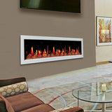 Litedeer Homes Gloria II 78" White Smart App Multi Flame Wall Mount Electric Fireplace With Reflective Amber Glass ZEF78VAW