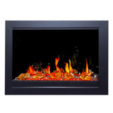 Litedeer Homes LiteStar 38" Black Smart Multi Flame Wall Mount Electric Fireplace Insert With Luster Copper Reflective Glass ZEF38VC-A
