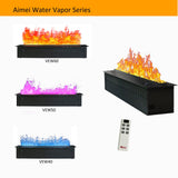 Litedeer Homes Mercury 60" Black Smart Control Water Vapor Electric Fireplace Cassette VEW60