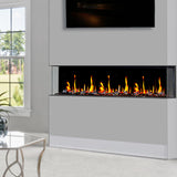 Litedeer Homes WarmCastle 50" 3-Side Smart Electric Fireplace With Amber Reflective Glass ZEF50TA
