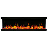 Litedeer Homes WarmCastle 50" 3-Side Smart Electric Fireplace With Amber Reflective Glass ZEF50TA
