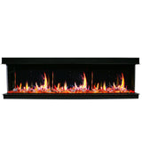 Litedeer Homes Warmcastle 60" 3-Sided Smart Electric Fireplace with Reflective Amber Glass Multi-Flame ZEF60T